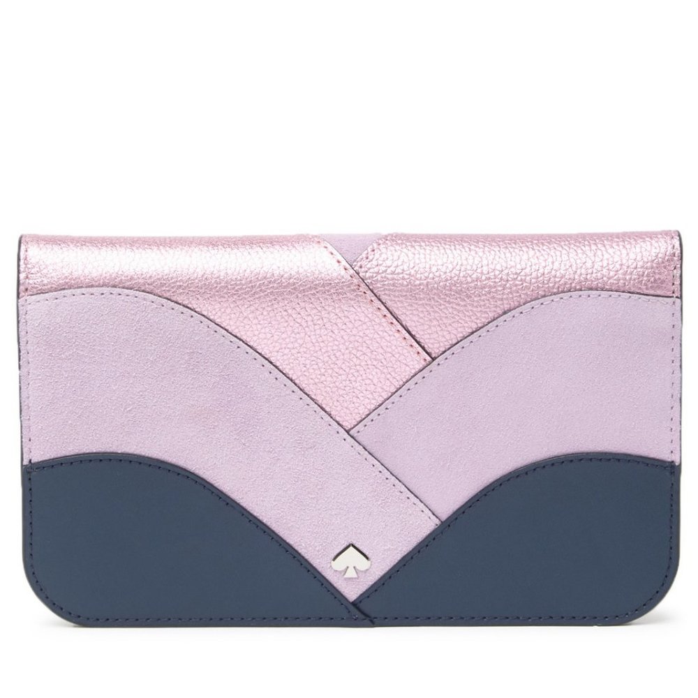 Kate Spade Nadine Patchwork Snap Metallic Wallet